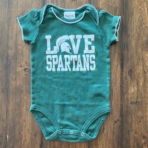 MSU Green 'Love Spartans' Baby One Piece